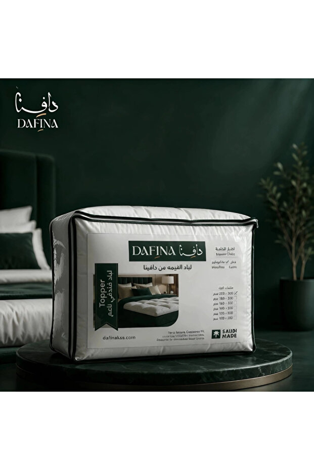غطاء مرتبة من الألياف الدقيقة، ارتفاع 14 سم، مقاس 100x200 سم