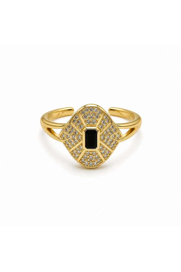 Çelik Black Stone Yüzük