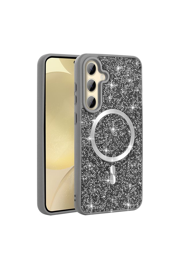 Galaxy S26 Plus Case with Glitter Diamonds and Magsafe Camera Raised Silicone Senk