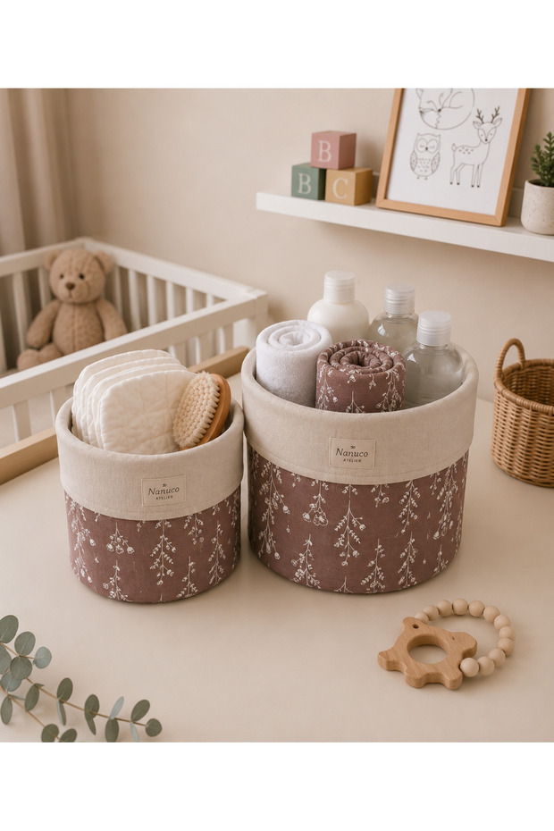 Nünüco Atelier 2-Piece Multi-Purpose Baby Room Organizer Basket