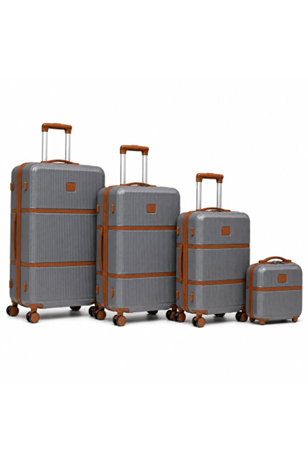 Luxury 4-piece ABS luggage set – Grey