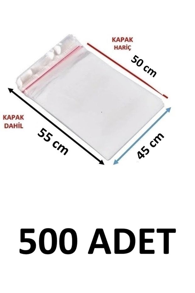 500 Pieces 45 X 50+5 cm Adhesive Transparent Glossy Opp Bags 45X55 Opp Bags Dowry Bags