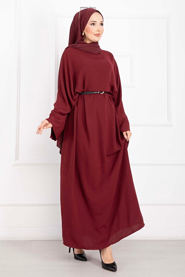 Ceyda Tesettür Abaya Burgundy