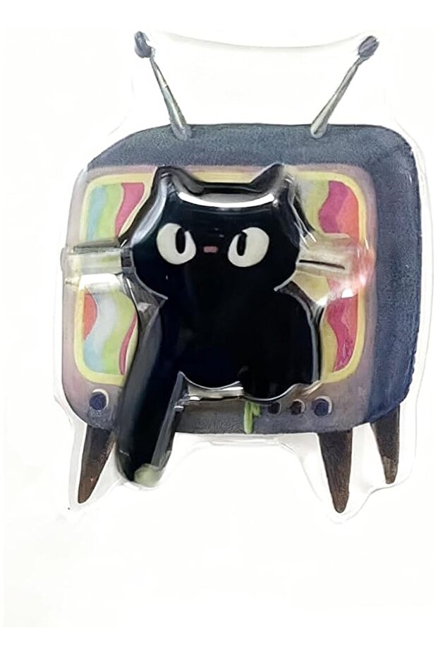 Cute Black Cat Airbag Phone Holder with Tape