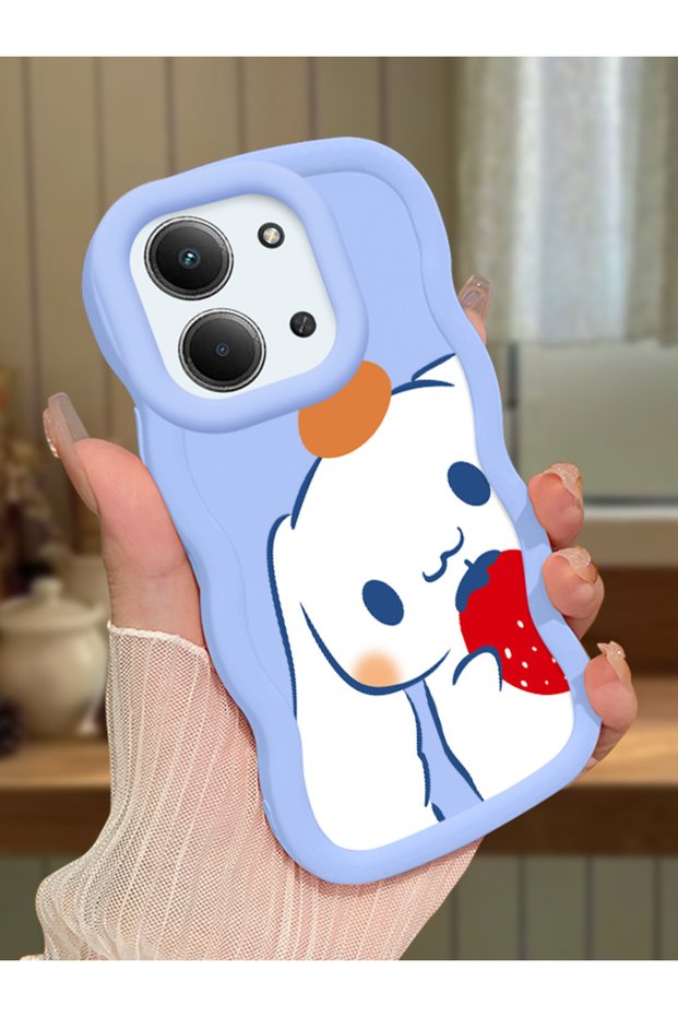 Redmi 15C 5g Compatible Case Camera Protector Blue Silicone Couple Phone Case Stripe Pattern