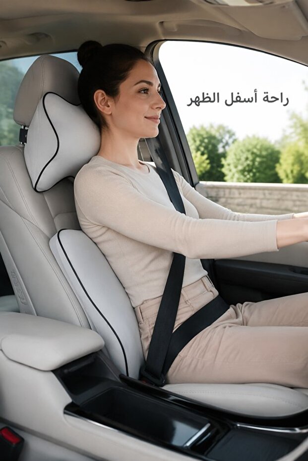 وسادة دعم أسفل الظهر من الفوم المرن لتخفيف الآلام، مع أحزمة قابلة للتعديل وغطاء شبكي لكرسي المكتب