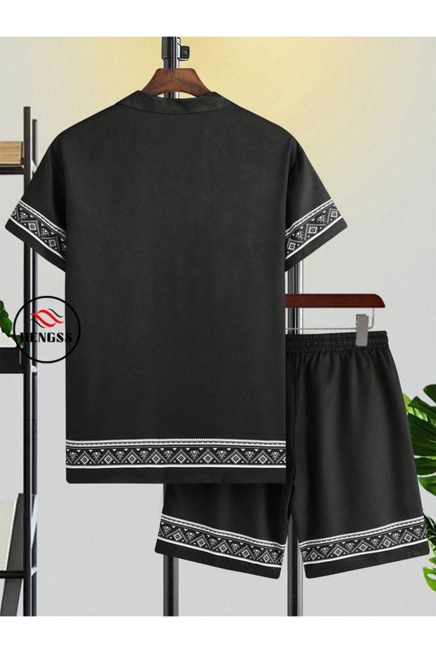 Unisex Printed T-Shirt and Shorts Set