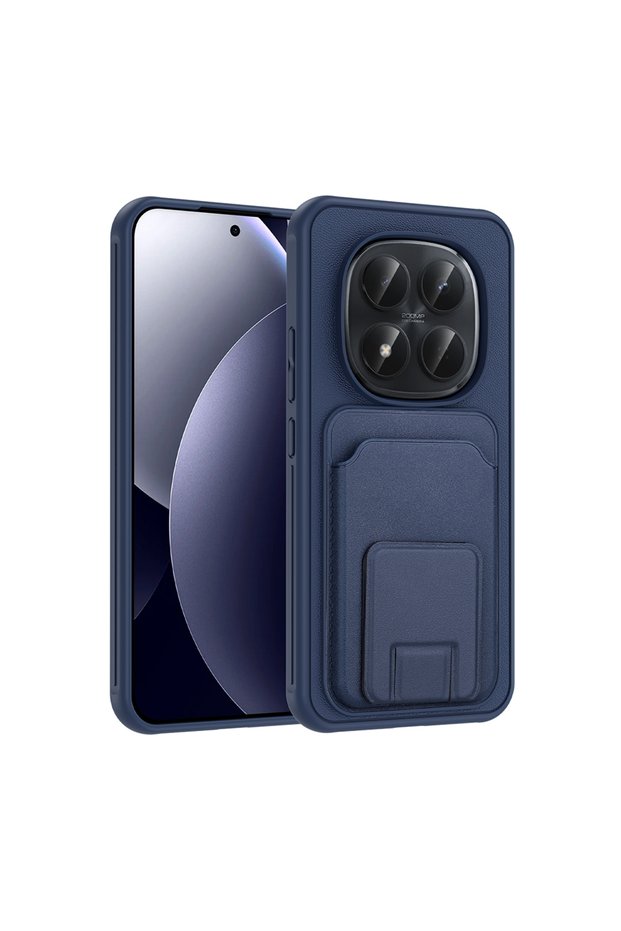Xiaomi Redmi Note 15 Pro Plus Case with Card Holder and Stand, Camera Raised Silicone Case