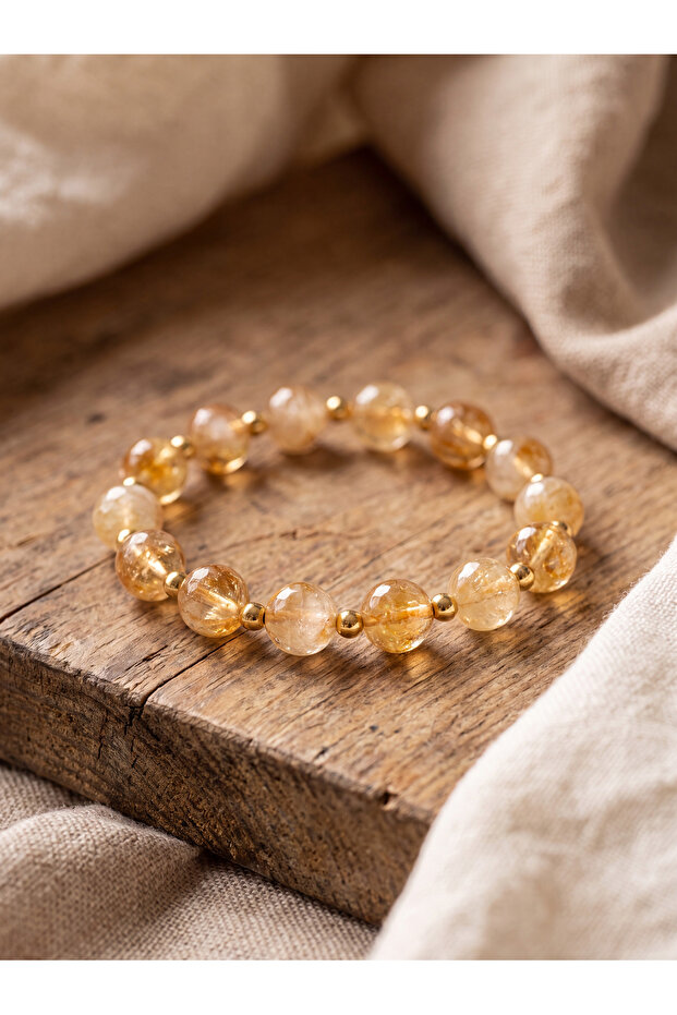 Sitrin - Hematite Natural Stone Bracelet (10 mm)