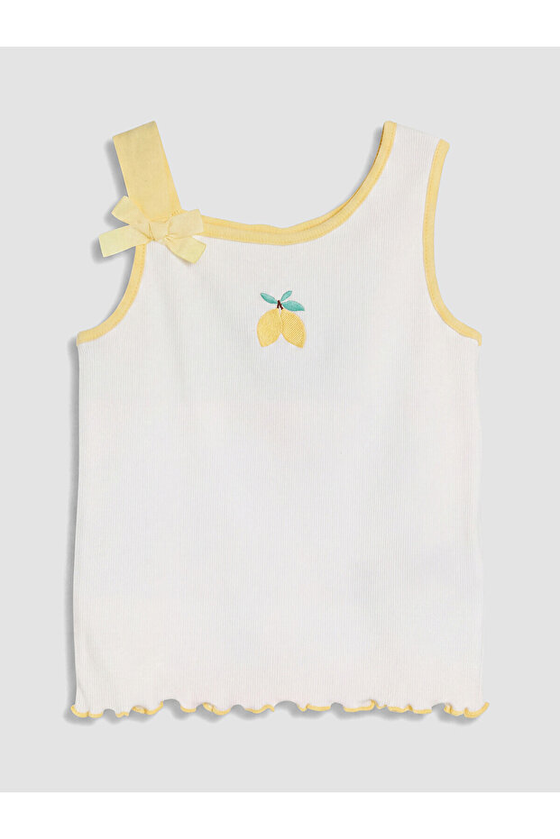 Trendlucky U-Neck Bowknot Embroidered Girls' Undershirt with a Difference