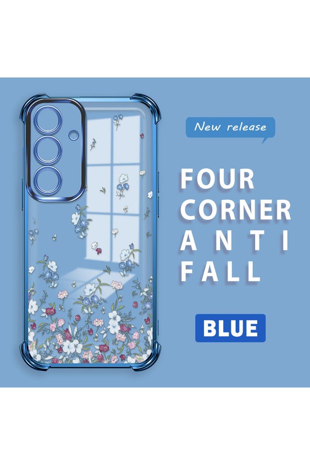 Samsung Galaxy S24 Compatible Transparent Back Four-Corner Reinforced Impact Protection Silicone Case