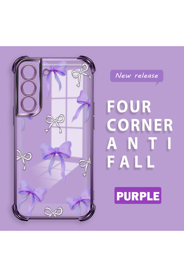 Samsung Galaxy S22 Compatible Transparent Back Four Corners Reinforced Impact Protection Silicone Case