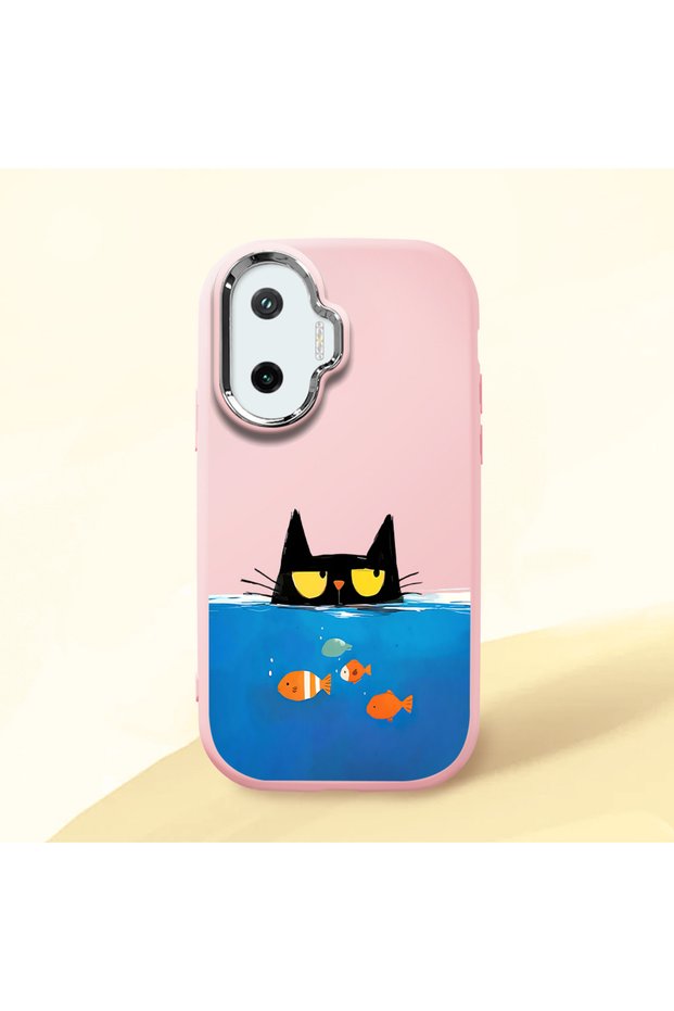 Poco F7 Compatible Shock-Absorbing Camera Protected Pink Silicone Case