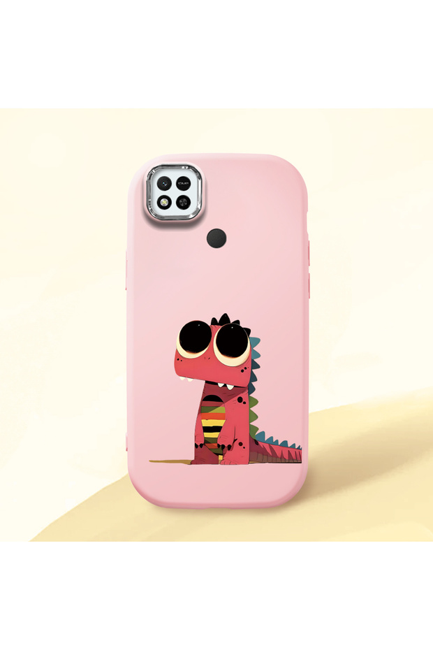 Redmi 9C/10A Compatible Shock-Absorbing Camera Protected Pink Silicone Case
