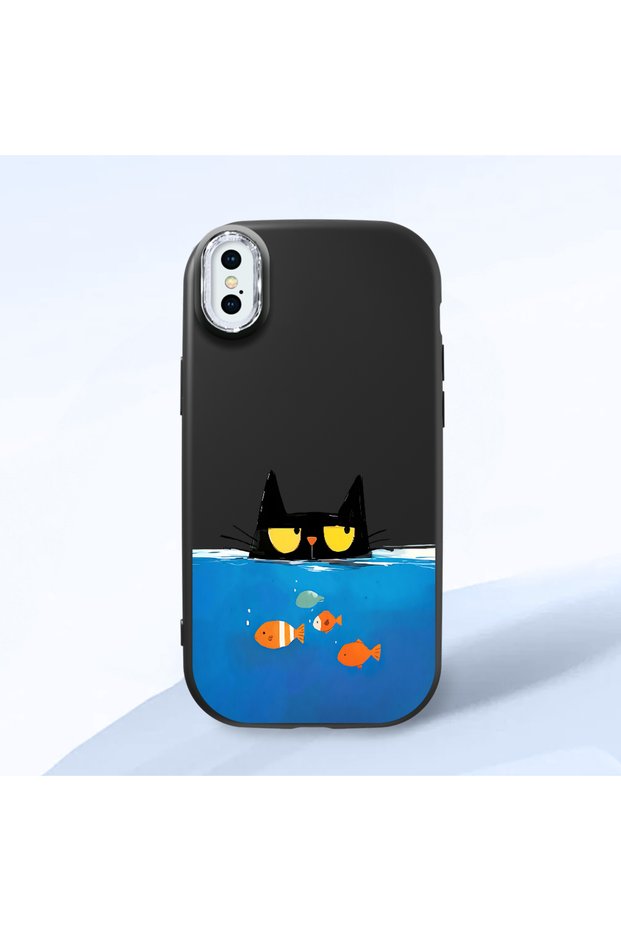 Black Silicone Case Compatible with iPhone XS Max with Shock-Absorbing Camera Protections