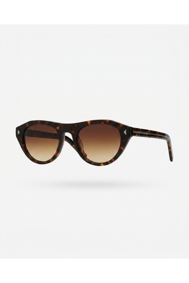Paron Leopard Patterned Brown Glass Sunglasses with Metal Handle Detail Pinterest Model Sunglasses