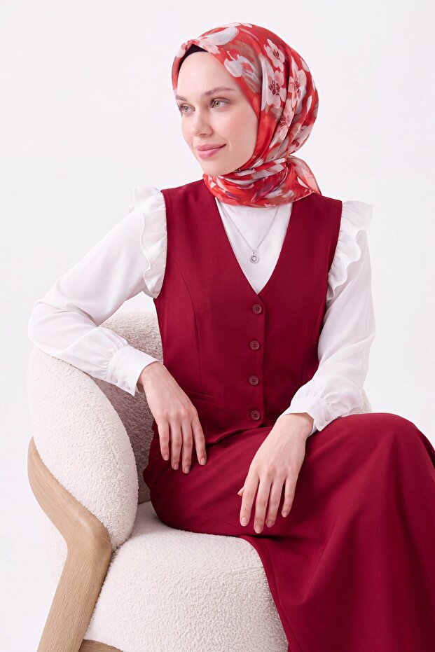 وشاح ناعم بنقشة زهرة الرمان