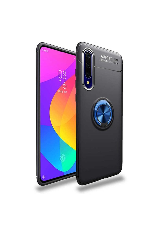 Silicone Ravel Cover with Rotatable Ring Stand for Huawei P Smart Pro 2019 Compatible Mobile Phone
