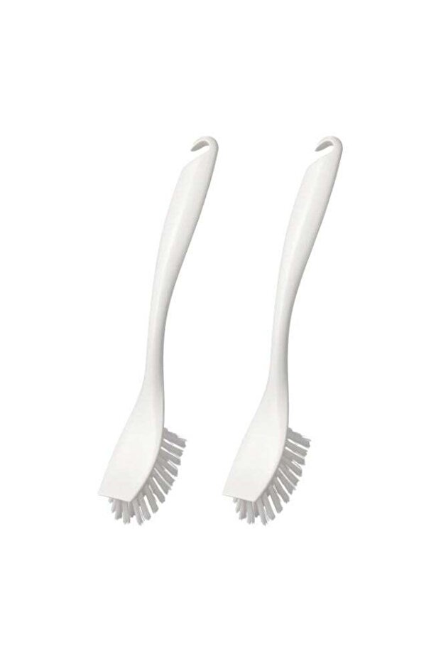 ANTAGEN Dish-Washing Brush with Scraper Edge, White - Set of 2