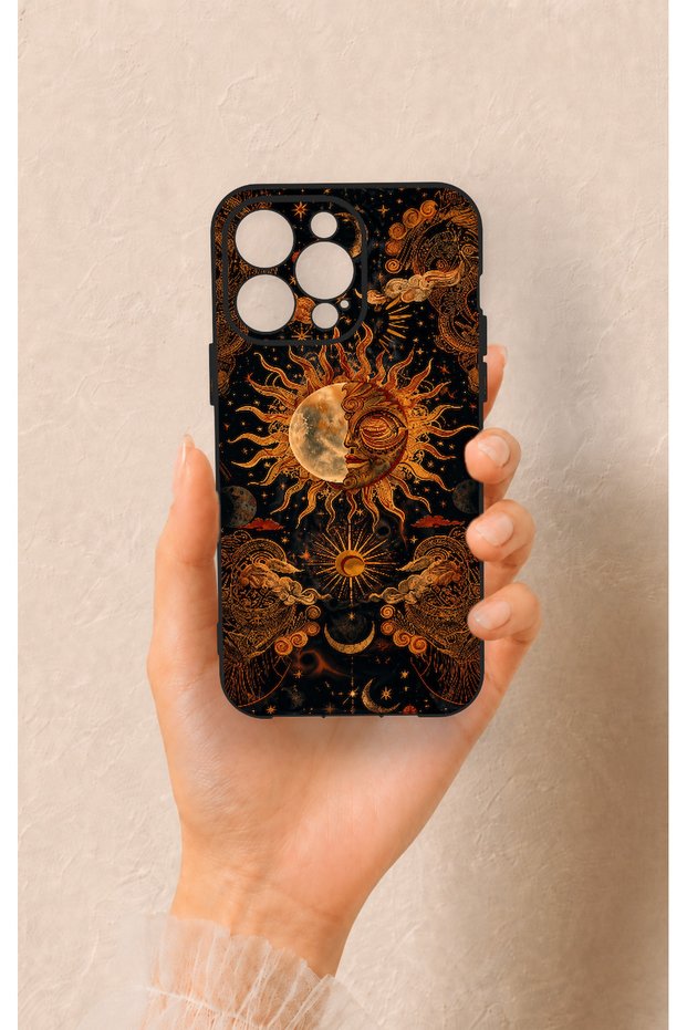 iPhone 14 Pro Max Compatible Mystic Sun Pattern Silicone Case