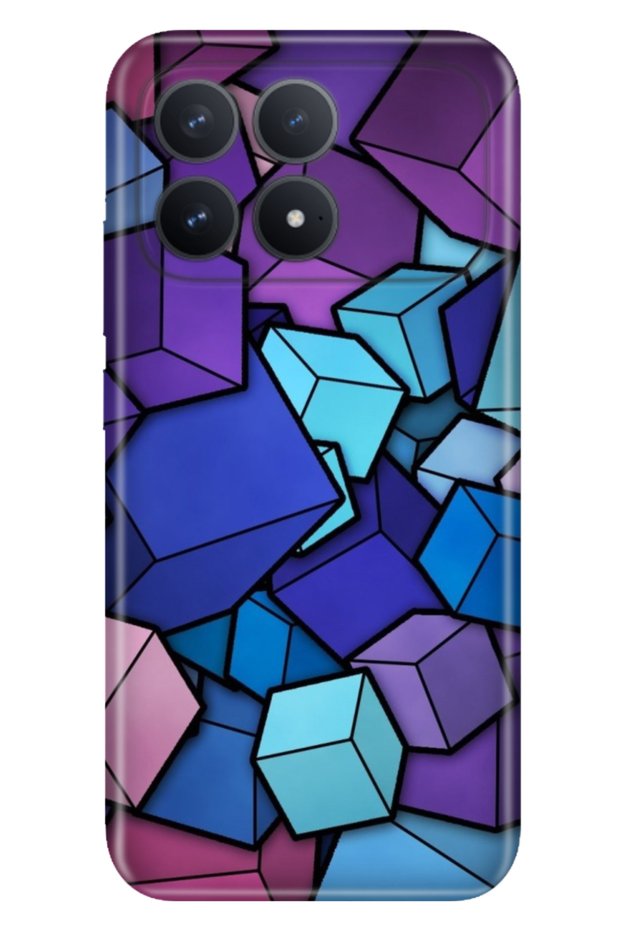 Poco F8 Pro 6.59" Case Decorative Silicone Printed Cover 4D Cubes
