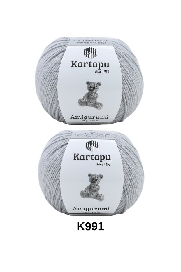 2 Pieces of Snowball Amigurumi Yarn 50 Grams 165 Meters Toy Doll Net Beanie Bandana Motif Summer Blouse Bag Knitting Yarn - Color: K991