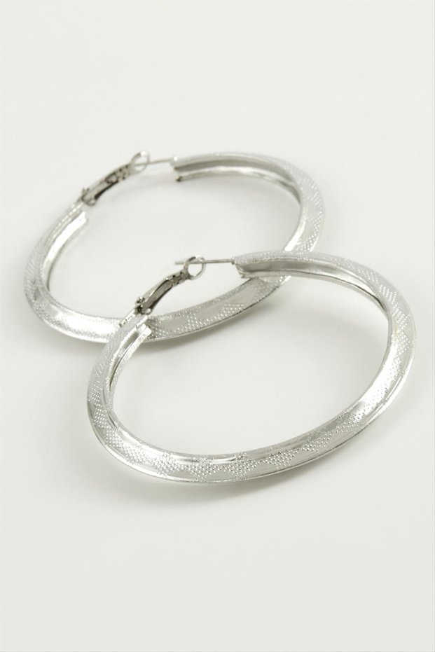 Aconcept Triangle Hoop Earrings 5.5 (05203) Cm-Silver Color