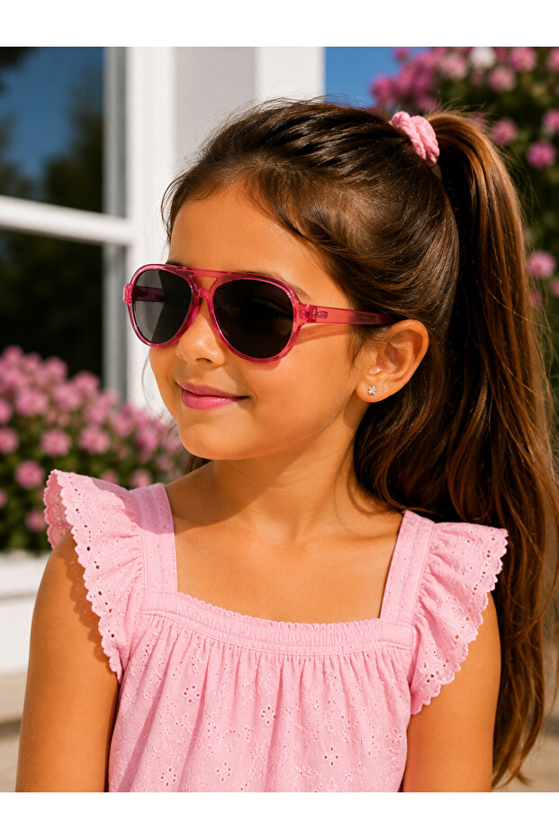 Girl's Pilot Uv400 Sunglasses – Smoked Glass