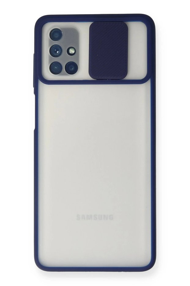 Aconcept Galaxy M51 Case Palm Frosted Camera Sliding Silicone (230548) - Navy Blue