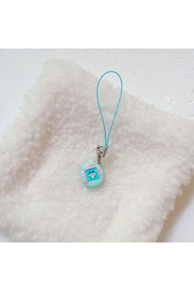 Bandai C Miniature Tamagotchi Model Pendant Kawaii Mini Alloy Keychain Charm for Phone or Mini Sc