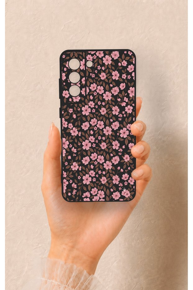 Samsung-S21Fe Compatible Mini Pink Flower Pattern Silicone Case