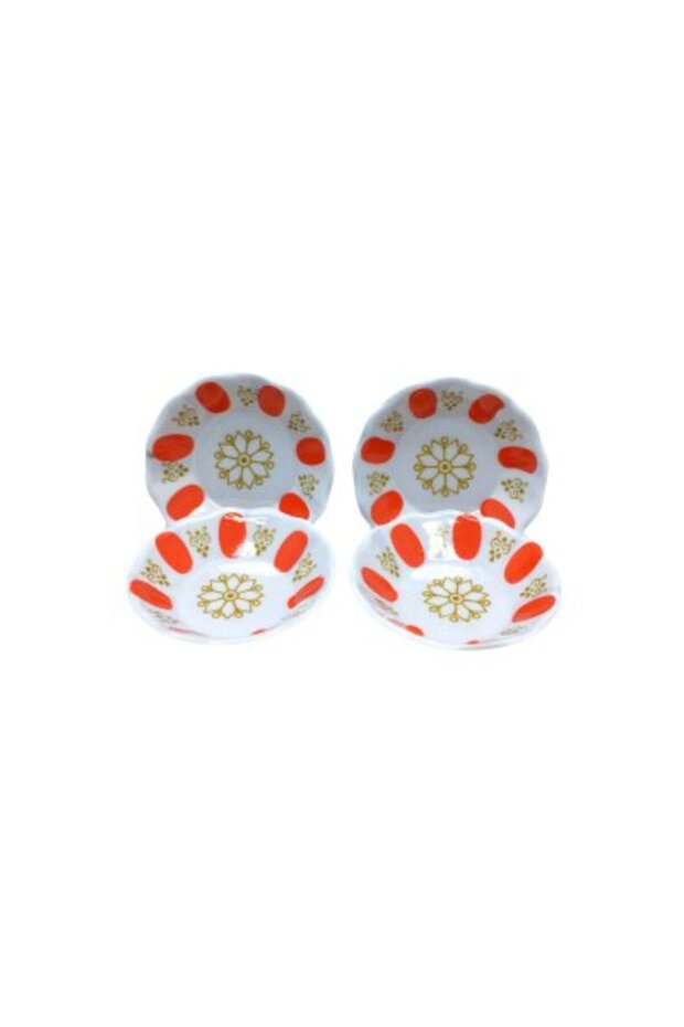 Red and White Tea Plate - Melamine - Traditional Design