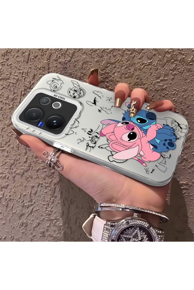 Vivo V60 Compatible High-Quality Cartoon Printed Case Stylish All-Round Full Protection Cover