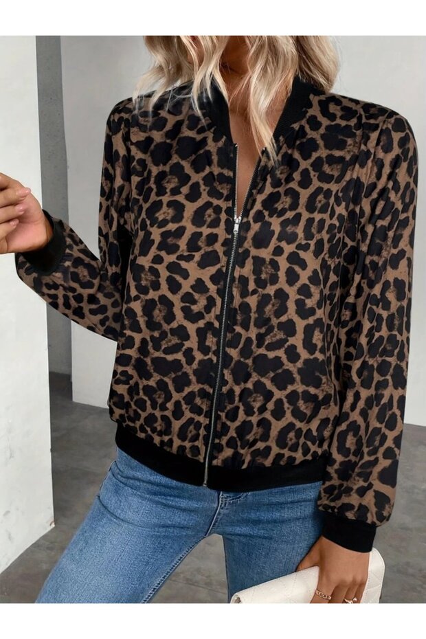 Women's Long Sleeve Front Zipper Modal Jacket