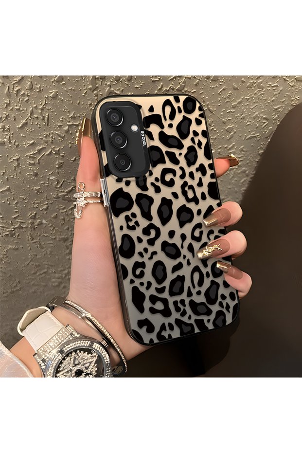 Samsung Galaxy M15 Compatible High-Quality Black Leopard Phone Case, Shockproof