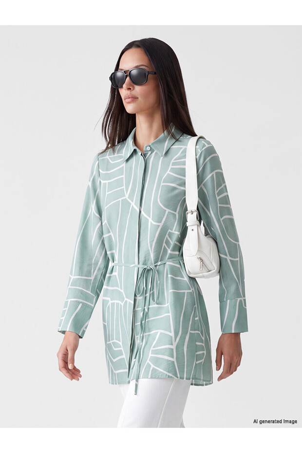 Patterned Women's Shirt Tunic