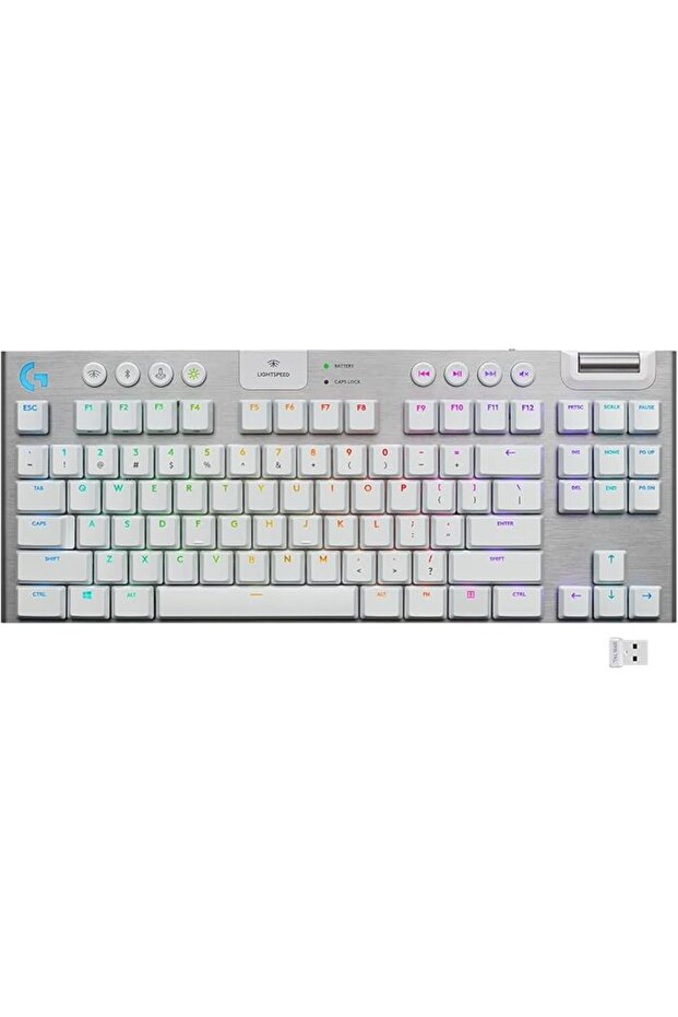 لوحة مفاتيح ألعاب ميكانيكية لوجيتك G915 LIGHTSPEED RGB، مفاتيح لمسية GL منخفضة الارتفاع، تقنية LIGHTSYN