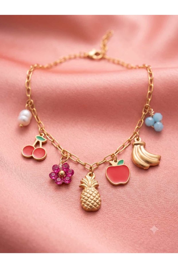 Garden Party: Colorful Enamel Fruit Figured Necklace