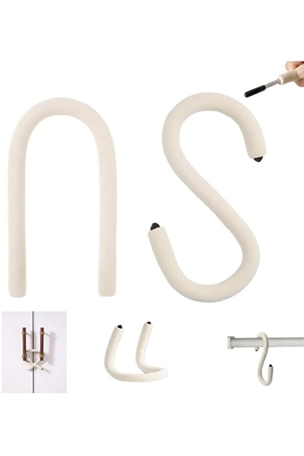 2-Pack Flexible S-Hooks & Reusable Cable Ties - Portable Multi-Functional Wire Management Holders