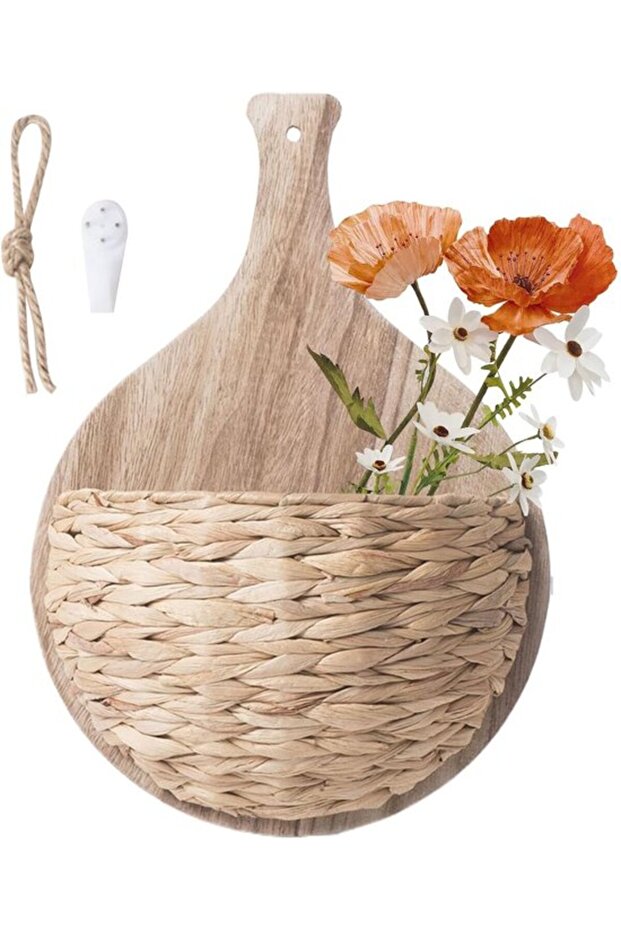 Suitable for Boho Wall Baskets Woven Decoration Natural Planter Garden Balcony Living Room