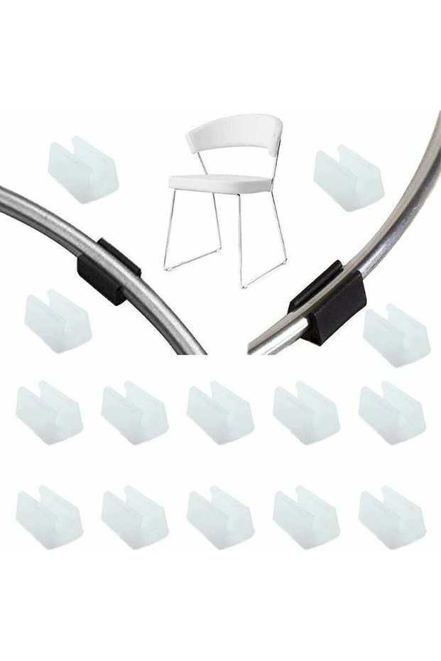 32-pack of chair leg pads, tubing end caps, floor protectors, furniture U-shaped plastic chair leg covers, chair leg cover silicone tubing clamps...