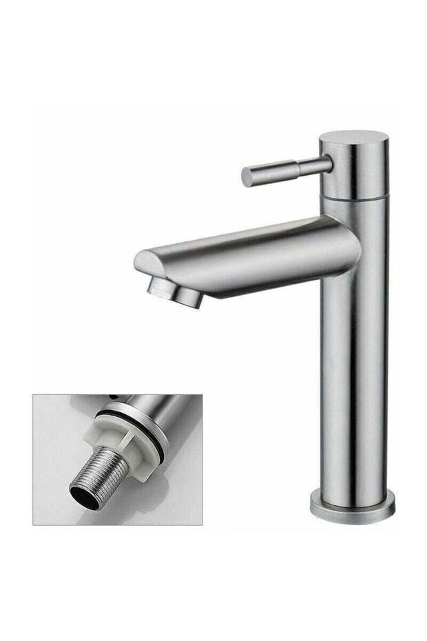 Cold water only bathroom faucet, durable brass chrome-plated basin mixer faucet, handwashing basin faucet, removable aerator valve core for easy...