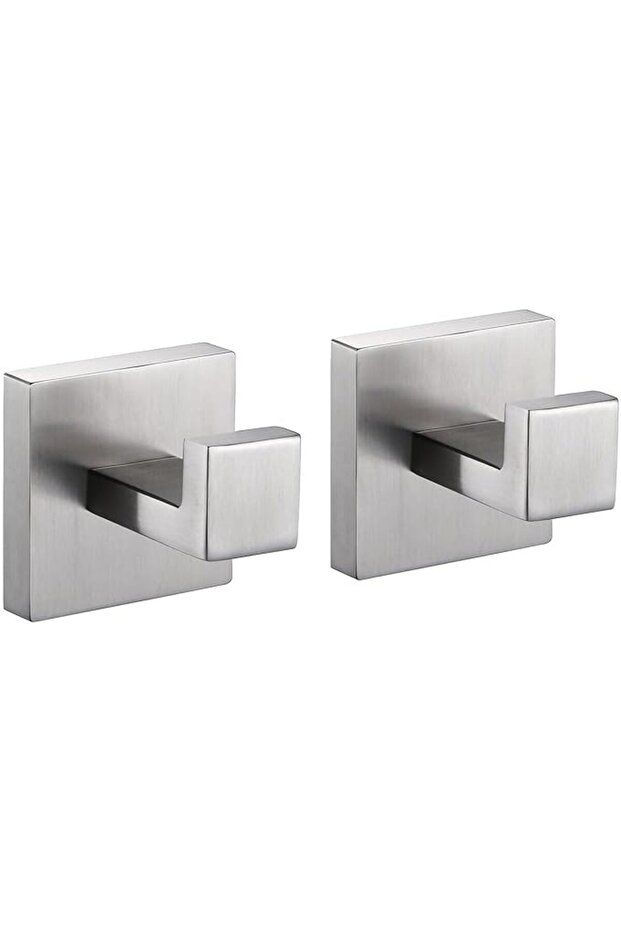Self-adhesive towel hooks - 2 towel hooks - Screw mounting - Stainless steel 5*5*4.5cm
