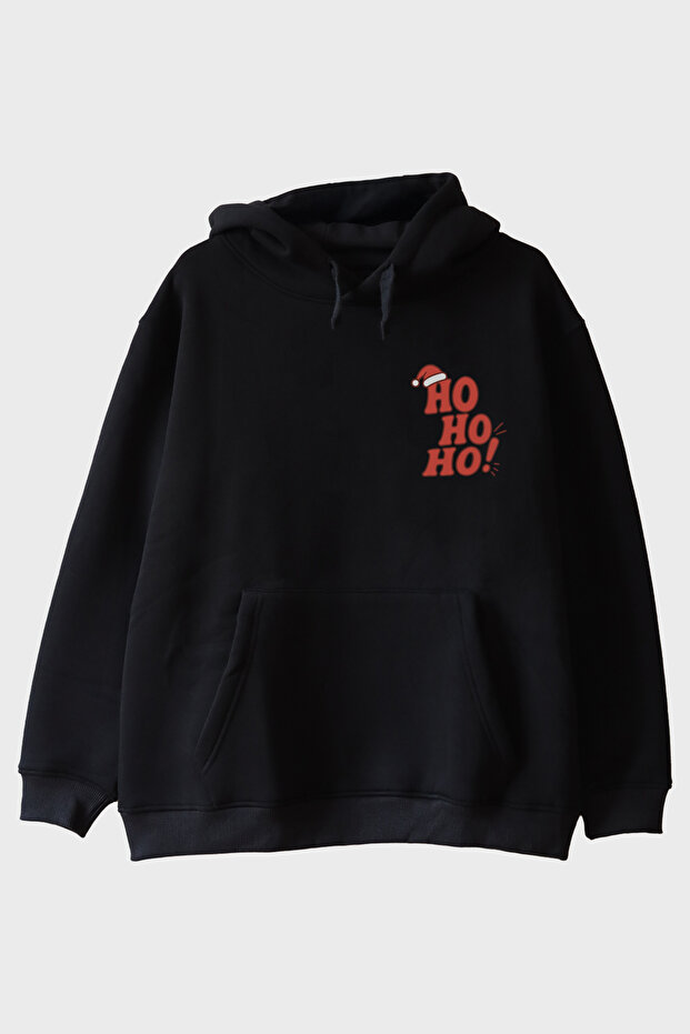 Ho Ho Ho Black Hoodie