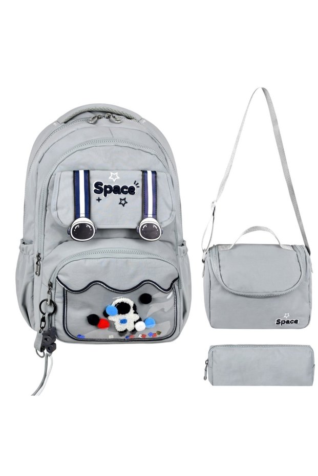 Primary School Bag 3-Piece Set, Thermal Imported Wrinkled Fabric