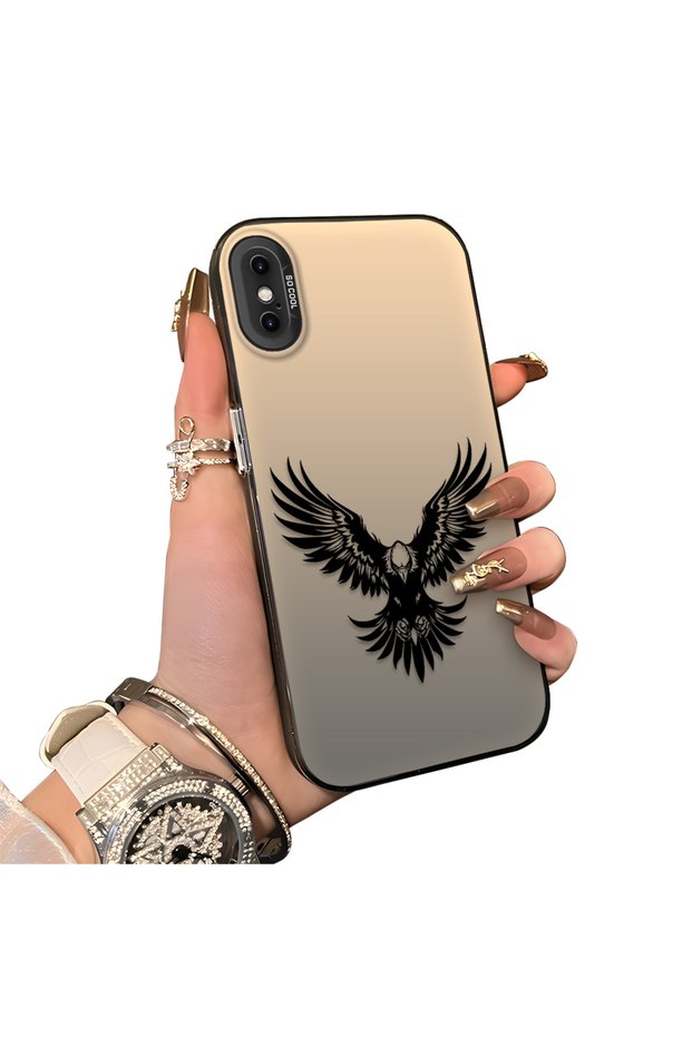 iPhone XS Max Compatible Hard Acrylic Back Silicone Edge Lens Protection Case