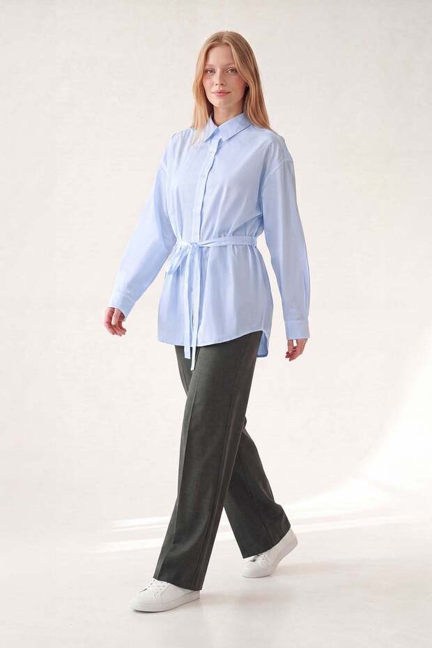 Blue Belt Detailed Shirt