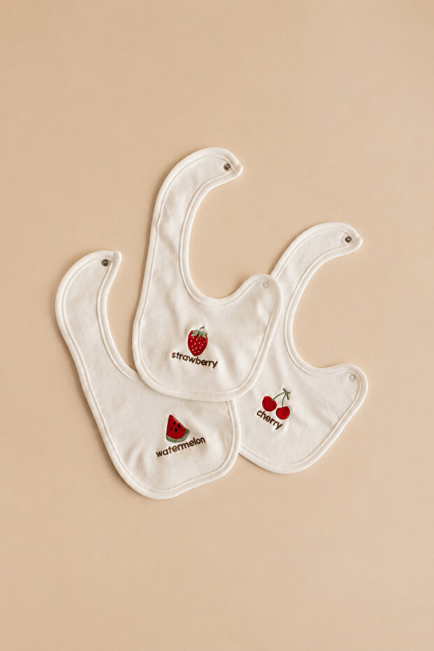 Summer Fruit 100% Organic Cotton Baby Bib Set of 3