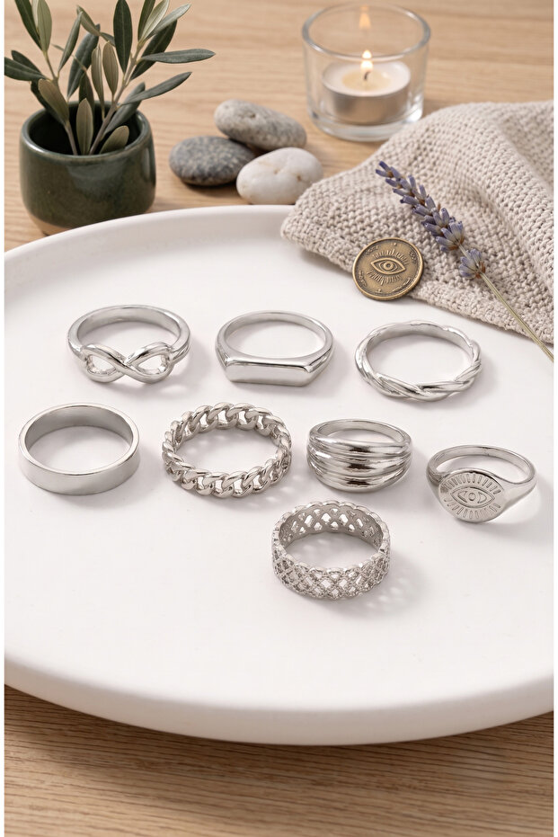 8-Piece Ring and Knuckle Ring Set