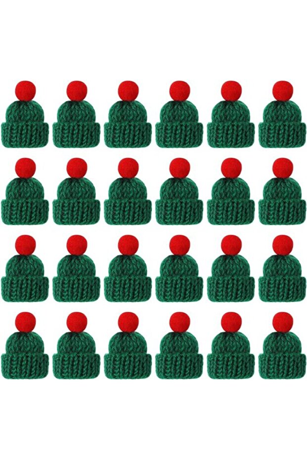 24 Pieces Mini Woven Hats – Green Mini Doll Hats for Christmas Ornaments & DIY Crafts